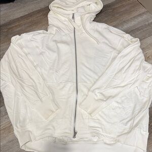 FP Movement by Free People Cream Zip-Up Hoodie